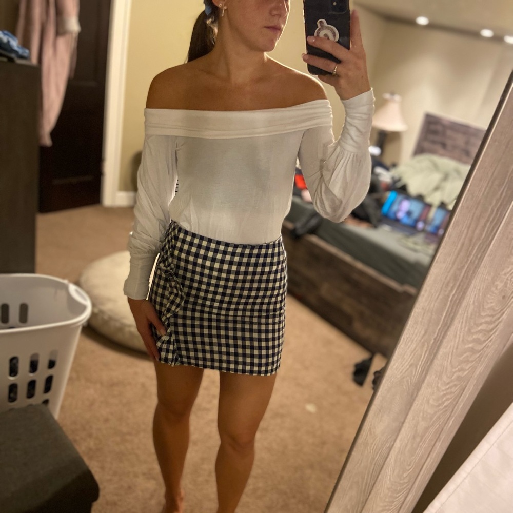 Express gingham skirt